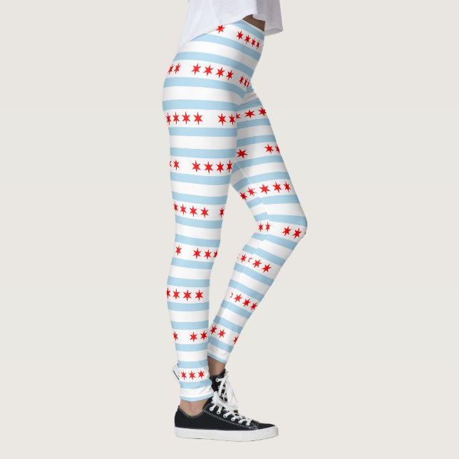 Flagge von Chicago, Illinois Leggings (Rechts)