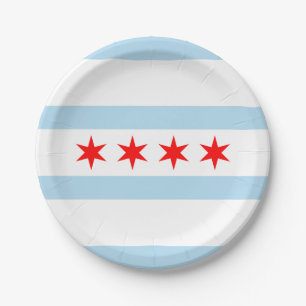 Flagge von Chicago, Illinois Pappteller