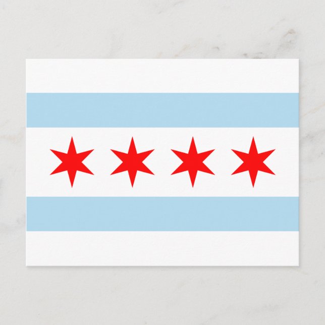 Flagge von Chicago, Illinois Postkarte (Vorderseite)