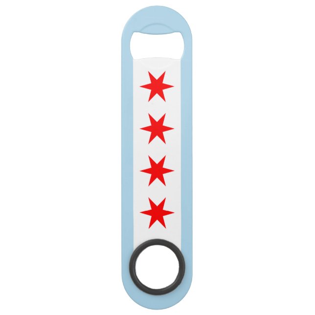 Flagge von Chicago, Illinois Speed Flaschenöffner (Vorderseite)