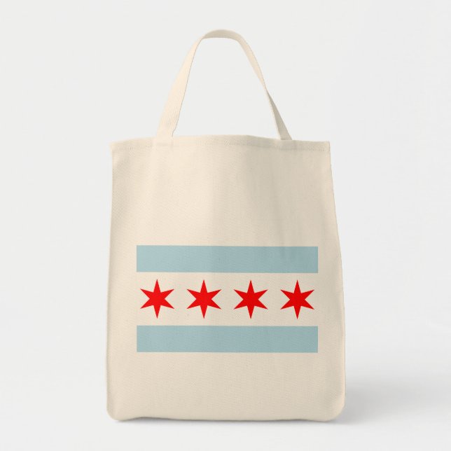 Flagge von Chicago, Illinois Tragetasche (Vorne)