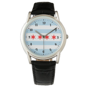 Flagge von Chicago, Illinois Watch Armbanduhr