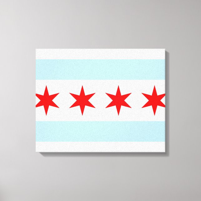 Flagge von Chicago Leinwanddruck (Vorderseite)