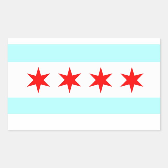 Flagge von Chicago Rechteckiger Aufkleber (Vorderseite)