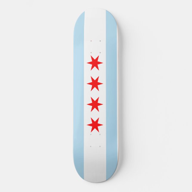 Flagge von Chicago Skateboard (Vorderseite)