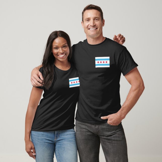 Flagge von Chicago T-Shirt (Unisex)