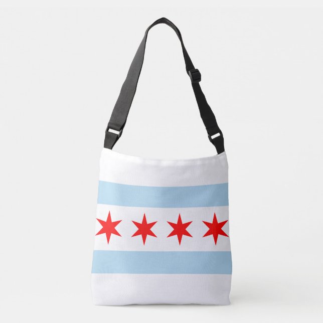Flagge von Chicago Tragetaschen Mit Langen Trägern (Vorderseite)