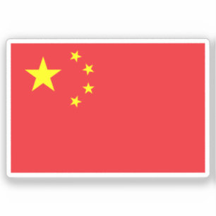 Flagge von China zugeschnitten  Aufkleber