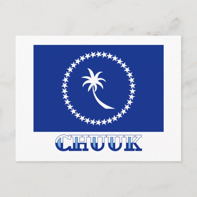 Flagge von Chuuuk, mit Namen Postkarte (Vorderseite)