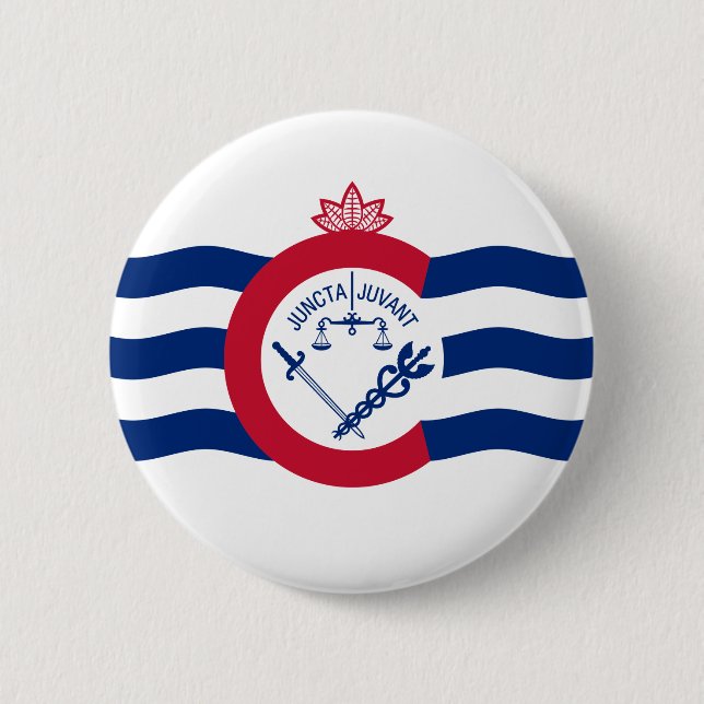 Flagge von Cincinnati, Ohio Button (Vorderseite)