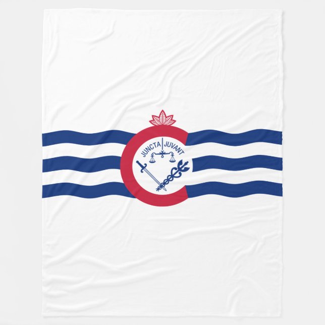 Flagge von Cincinnati, Ohio Fleecedecke (Vorderseite)