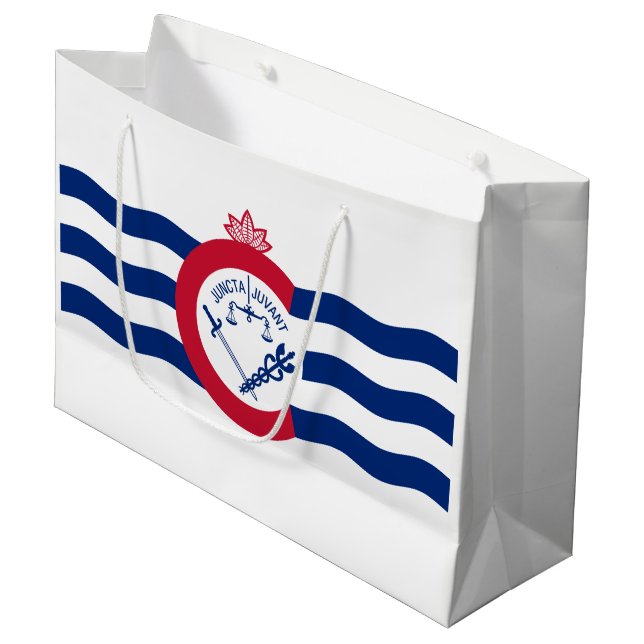 Flagge von Cincinnati, Ohio Große Geschenktasche Geschenktüte (Vorderseite Schrägansicht)