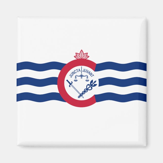 Flagge von Cincinnati (Ohio) Magnet (Vorne)