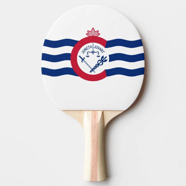 Flagge von Cincinnati, Ohio Ping-Pong Paddle Tischtennis Schläger (Vorderseite)