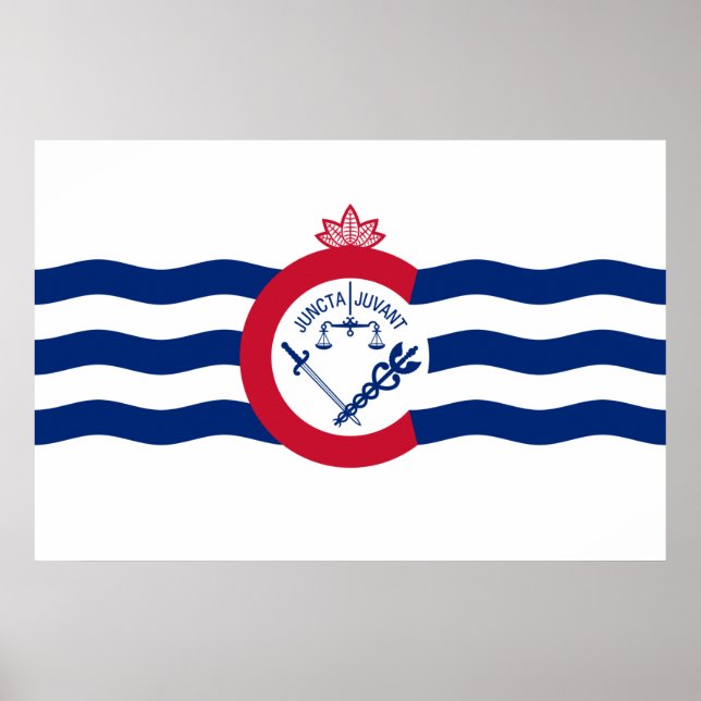 Flagge von Cincinnati (Ohio) Poster (Vorne)
