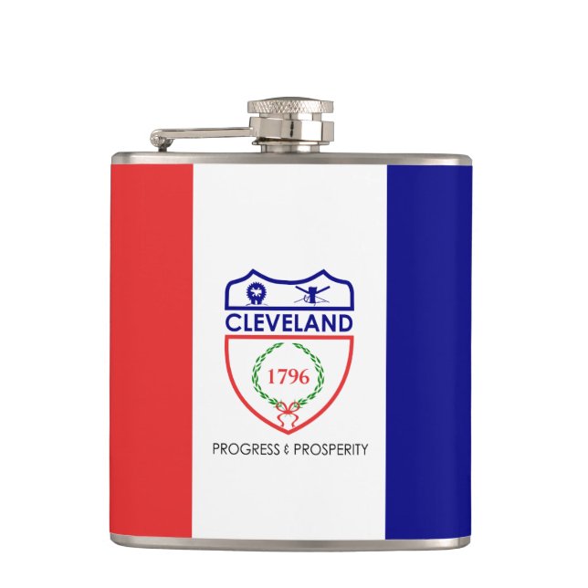 Flagge von Cleveland, Ohio Hip Flask Flachmann (Vorderseite)