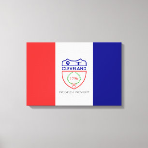 Flagge von Cleveland (Ohio) Leinwanddruck