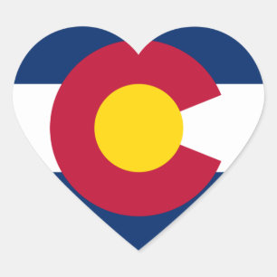 Flagge von Colorado Herz-Aufkleber