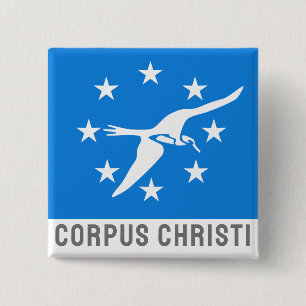 Flagge von Corpus Christi, Texas Button