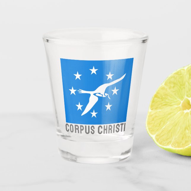 Flagge von Corpus Christi, Texas Schnapsglas (Vorderseite)