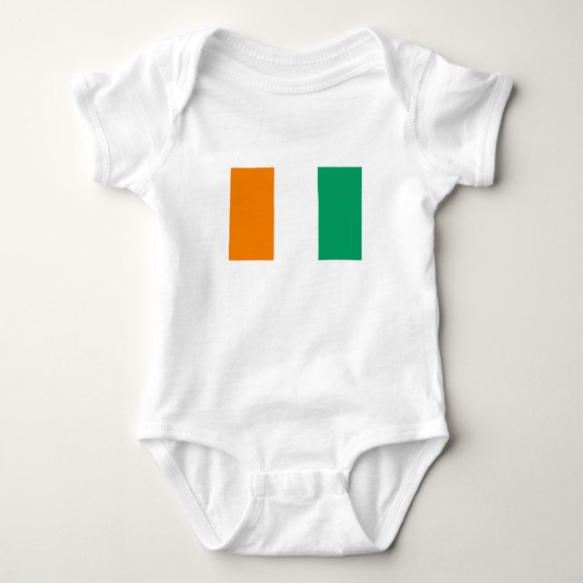 Flagge von Côte d'Ivoire Baby Strampler (Vorderseite)