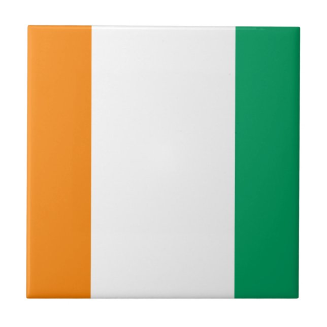 Flagge von Côte d'Ivoire - Drapeau de la Côte d'Iv Fliese (Vorderseite)