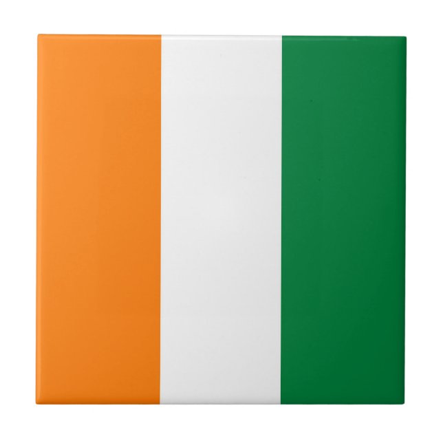 Flagge von Côte d'Ivoire Fliese (Vorderseite)