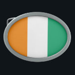 Flagge von Côte d'Ivoire Ovale Gürtelschnalle<br><div class="desc">Patriotische Flagge der Elfenbeinküste.</div>