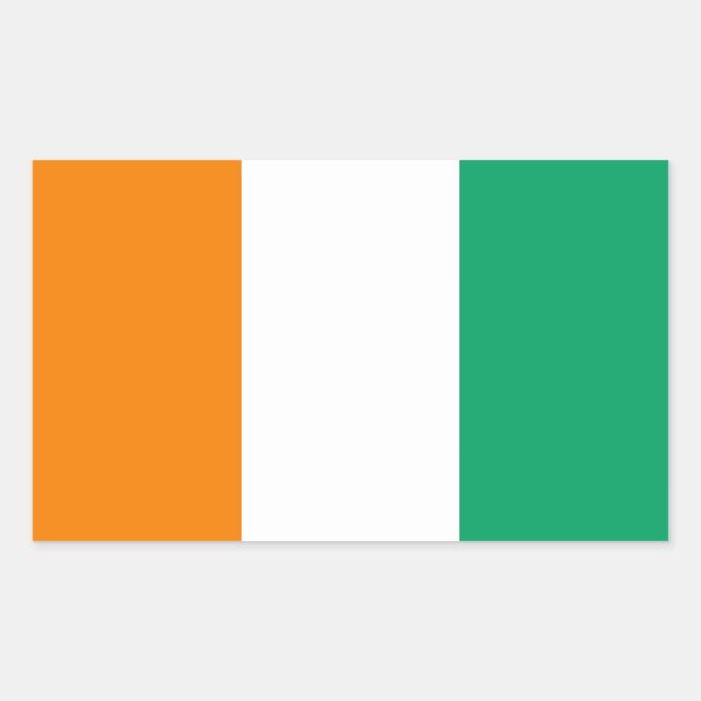 Flagge von Côte d'Ivoire Rechteckiger Aufkleber (Vorderseite)