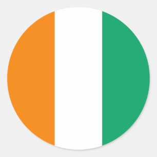 Flagge von Côte d'Ivoire Runder Aufkleber