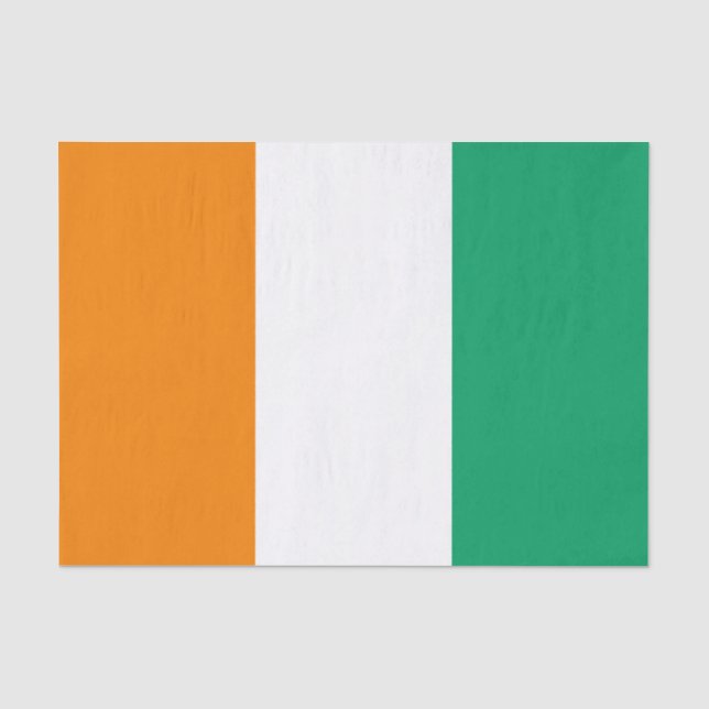 Flagge von Côte d'Ivoire Seidenpapier (Vorderseite)