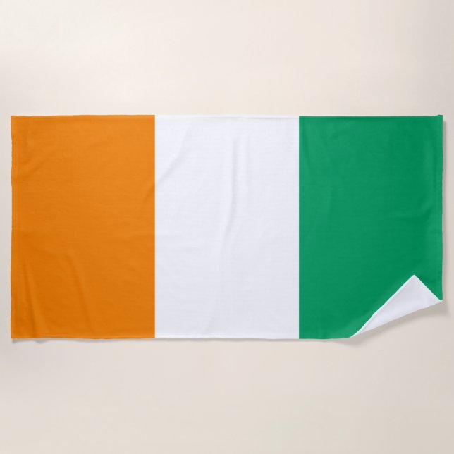 Flagge von Côte d'Ivoire Strandtuch (Vorderseite)