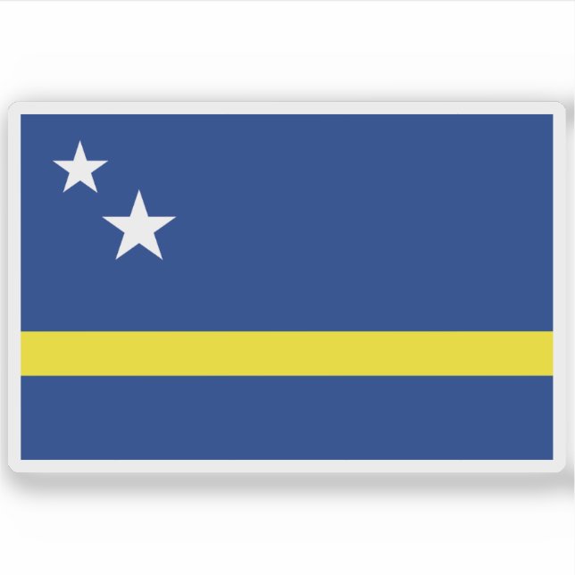 Flagge von Curaçao Aufkleber (Vorderseite)