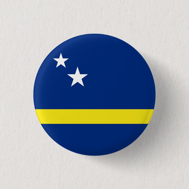Flagge von Curacao Button (Vorderseite)