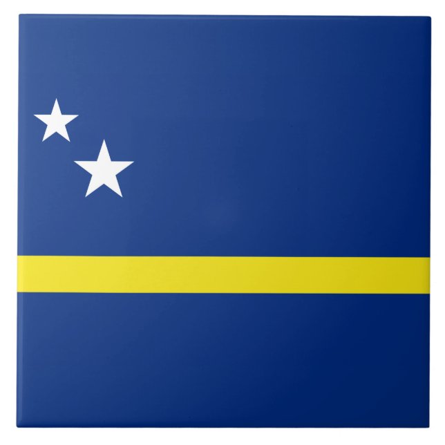 Flagge von Curaçao Fliese (Vorderseite)