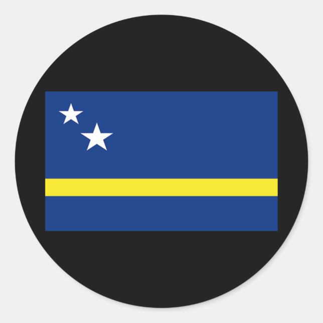 Flagge von Curacao Runder Aufkleber (Vorderseite)