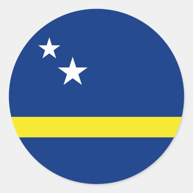 Flagge von Curacao Runder Aufkleber (Vorderseite)