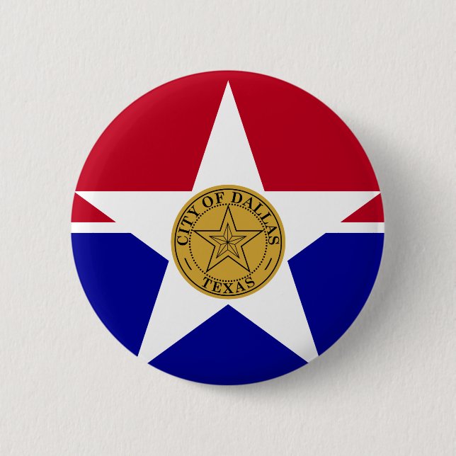 Flagge von Dallas, Pinback Button von Texas (Vorderseite)