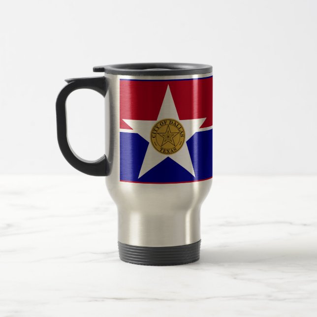 Flagge von Dallas, Reisebüro von Texas Reisebecher (Links)
