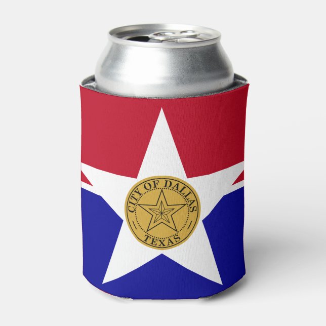 Flagge von Dallas, Texas Can Cooler Dosenkühler (Kanne Vorderseite)