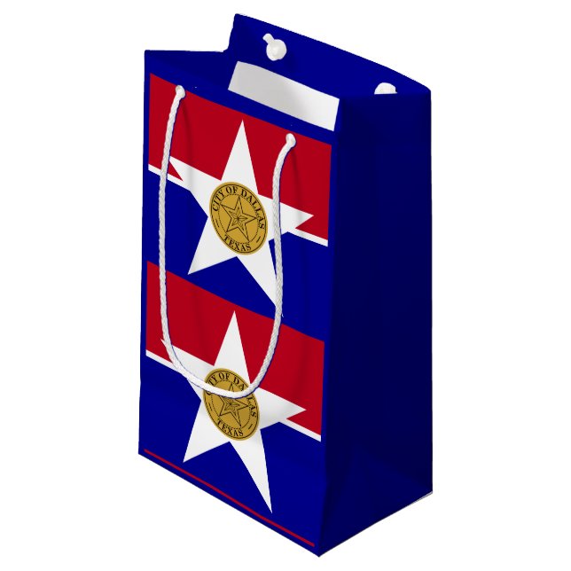 Flagge von Dallas, Texas kleine Geschenktasche Kleine Geschenktüte (Vorderseite Schrägansicht)