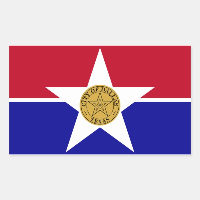 Flagge von Dallas, Texas Rechteckheber Rechteckiger Aufkleber (Vorderseite)