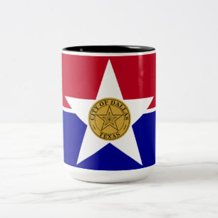Flagge von Dallas (Texas) Zweifarbige Tasse