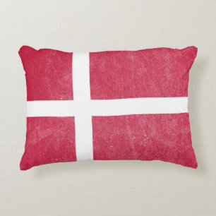 Flagge von Dänemark Grunge Zierkissen