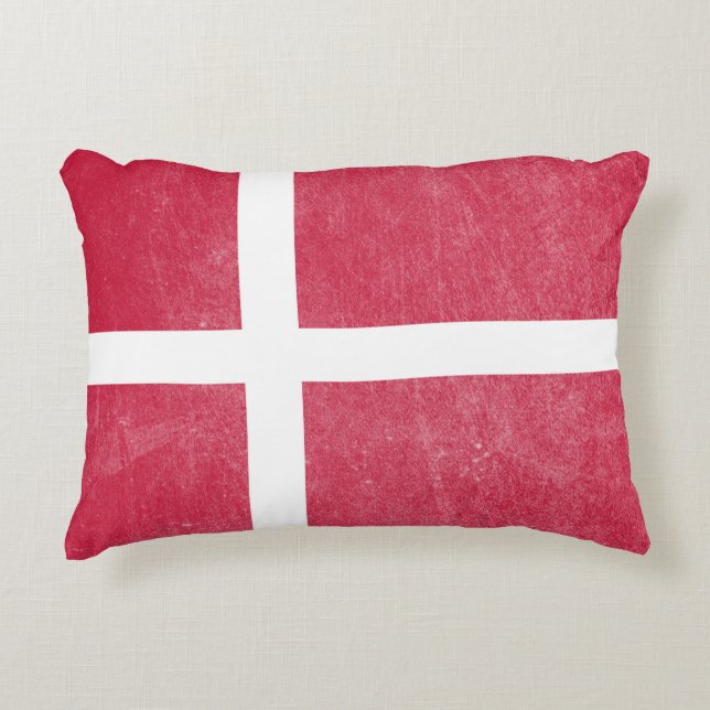 Flagge von Dänemark Grunge Zierkissen (Vorderseite)