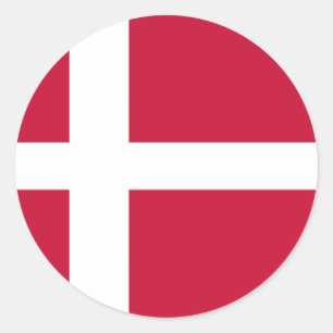 Flagge von Dänemark Runder Aufkleber