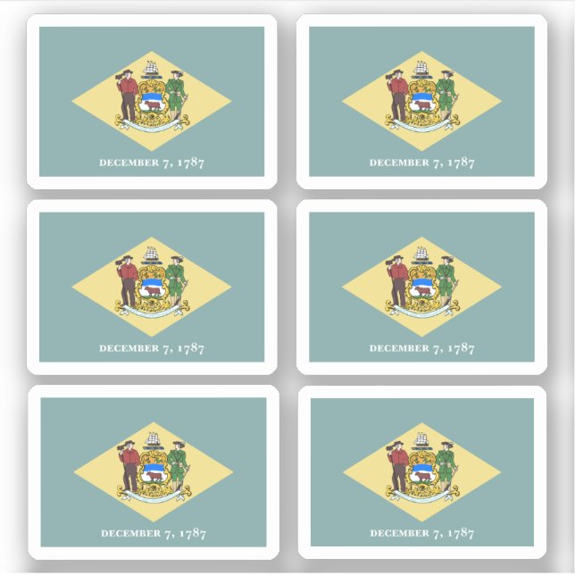 Flagge von Delaware, amerikanische Staatsflagge Aufkleber (Vorderseite)