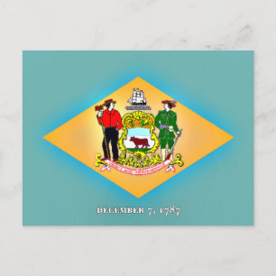 Flagge von Delaware Postkarte