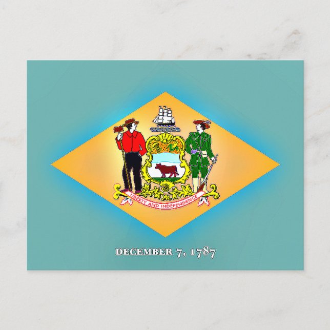 Flagge von Delaware  Postkarte (Vorderseite)