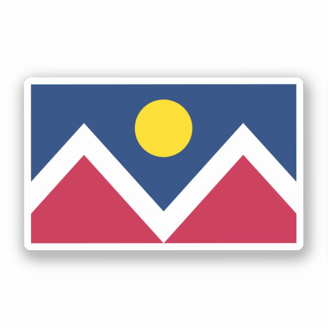Flagge von Denver, Colorado Aufkleber (Vorderseite)